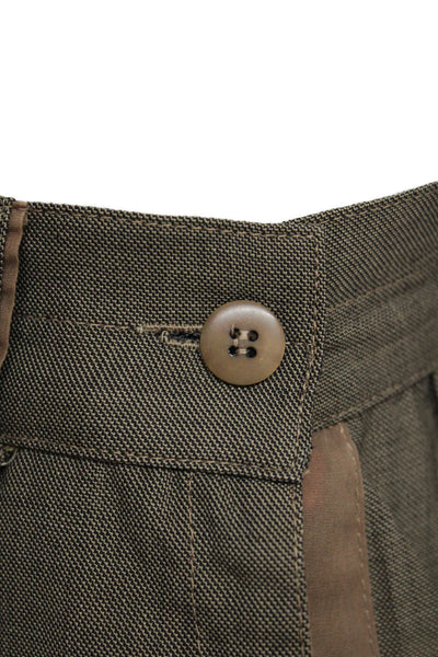 Gianni Versace Womens Dress Pants Brown 100% Cotton Button Size 40