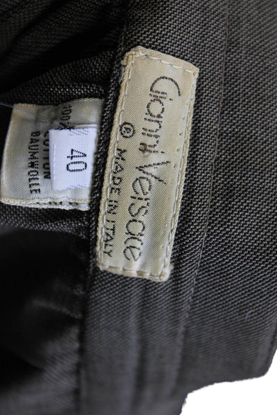 Gianni Versace Womens Dress Pants Brown 100% Cotton Button Size 40