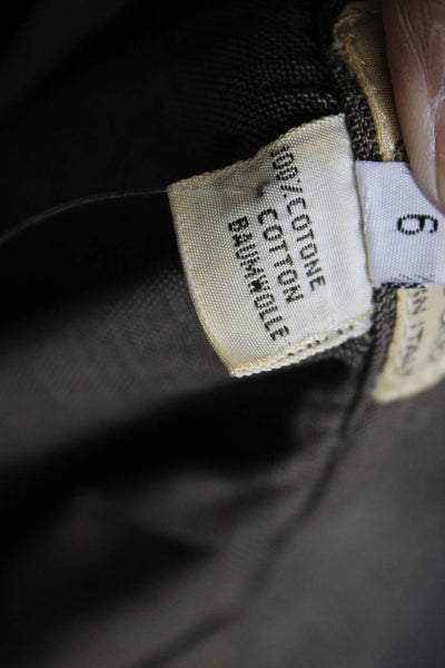 Gianni Versace Womens Dress Pants Brown 100% Cotton Button Size 40