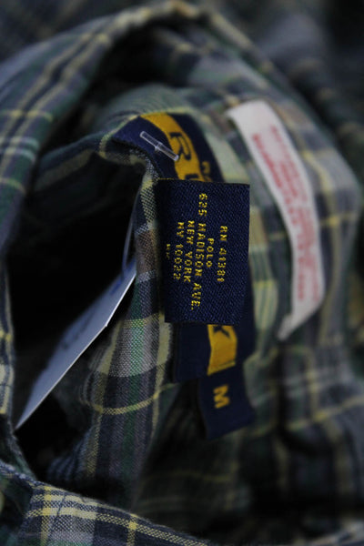 Ralph Lauren Men's Long Sleeves Button Down Multicolor Plaid Shirt Size M