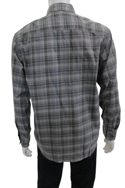 Calvin Klein Men's Long Sleeves Button Down Multicolor Plaid Shirt Size M