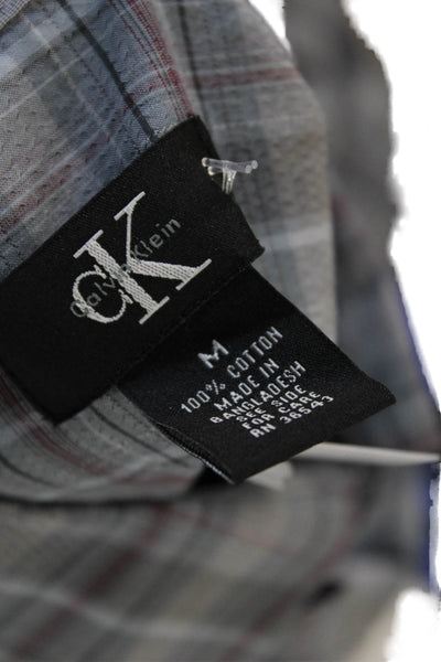 Calvin Klein Men's Long Sleeves Button Down Multicolor Plaid Shirt Size M
