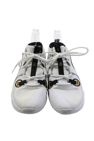 Nike Boys Lace Up Rubber Sole Athletic Trainer Sneakers White Black Size 5