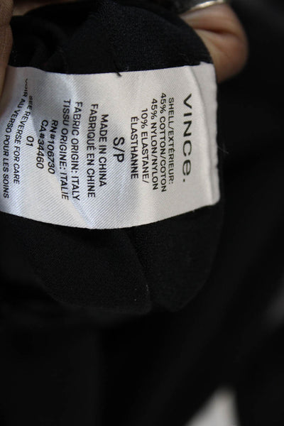 Vince Women Ankle Dress Pants Black Zip Petite Size S