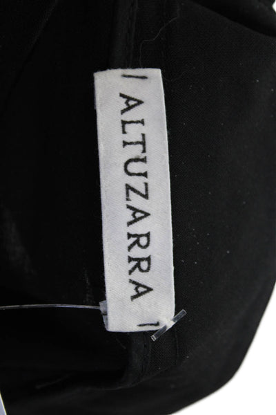 Altuzarra Womens Ankle Dress Pants Black Virgin Wool Button Size 40
