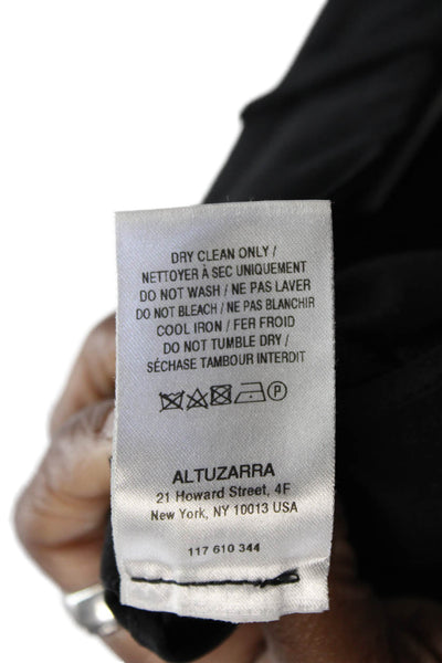 Altuzarra Womens Ankle Dress Pants Black Virgin Wool Button Size 40