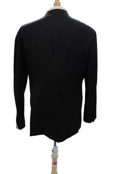 Loro Piana Mens Wool Long Sleeve One Button Blazer Jacket Black Size 42