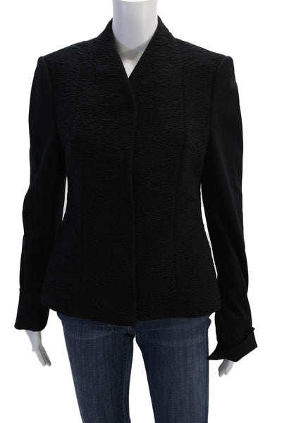 Wolford Womens Solid High Neck Button Up Jacket Black Size 40
