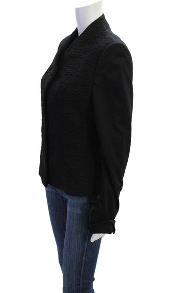 Wolford Womens Solid High Neck Button Up Jacket Black Size 40