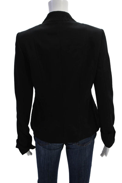 Wolford Womens Solid High Neck Button Up Jacket Black Size 40
