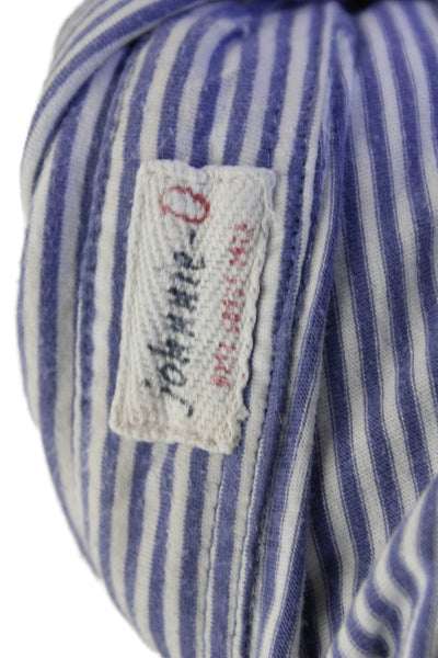 Johnnie-o Mens Cotton Striped Collared Short Sleeve Polo Shirt Blue Size XL