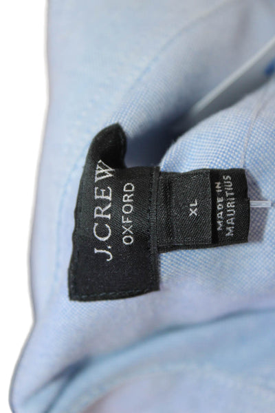 J Crew Mens Cotton Collared Long Sleeve Button Up Shirt Blue Size XL