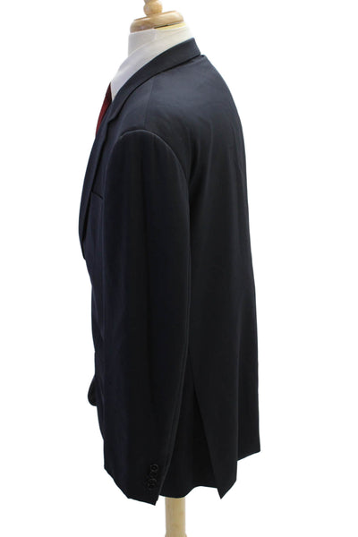 Victor Talbots Mens Solid Two Pocket Button Up Suit Jacket Navy Size 46R