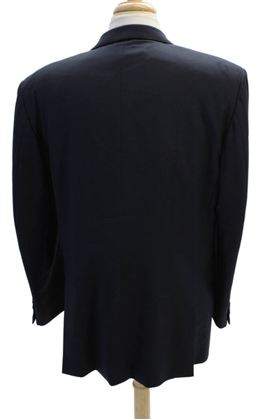 Victor Talbots Mens Solid Two Pocket Button Up Suit Jacket Navy Size 46R