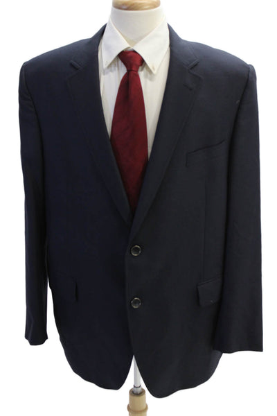 Victor Talbots Mens Wool Button Up Suit Jacket Navy Size 48R