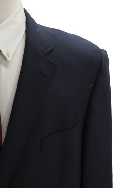 Victor Talbots Mens Wool Button Up Suit Jacket Navy Size 48R