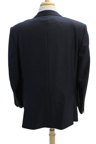 Victor Talbots Mens Wool Button Up Suit Jacket Navy Size 48R