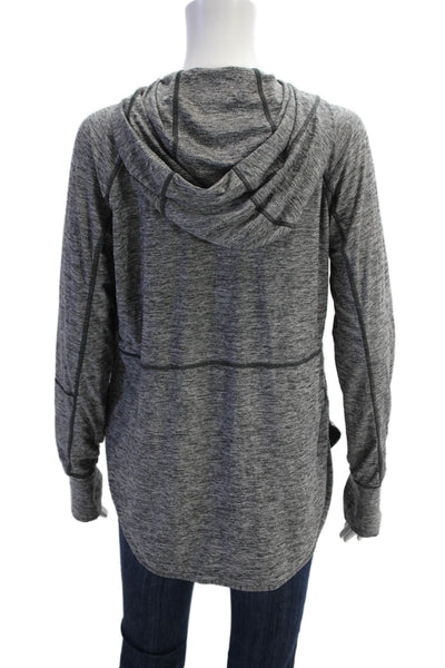 Athleta Womens Full-Zip Hoodie Gray Drawstring Long Sleeve Outdoor Size M