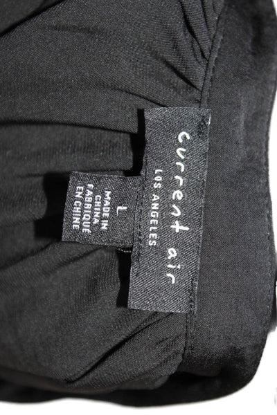 Current Air Women Basic Black Blouse Short Sleeve 100% Polyester Size L
