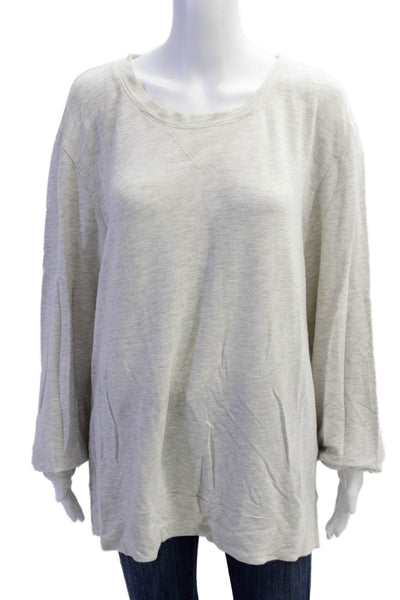 Monrow Womens Long Sleeves Crew Neck Sweatshirt Grey Size Large