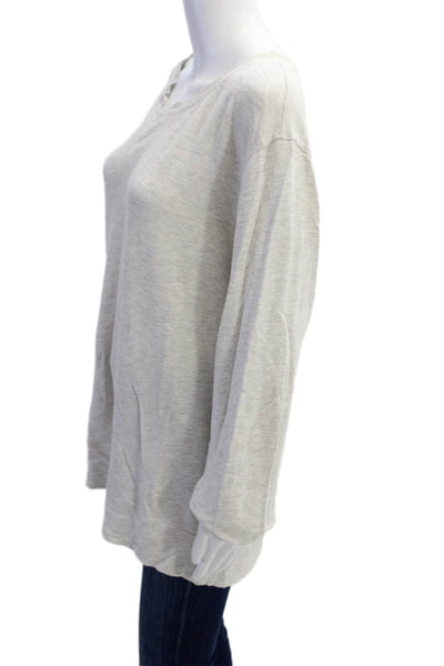 Monrow Womens Long Sleeves Crew Neck Sweatshirt Grey Size Large