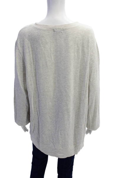 Monrow Womens Long Sleeves Crew Neck Sweatshirt Grey Size Large