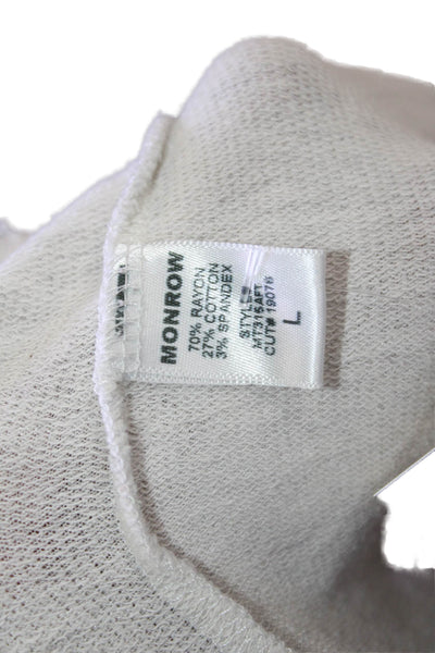 Monrow Womens Long Sleeves Crew Neck Sweatshirt Grey Size Large