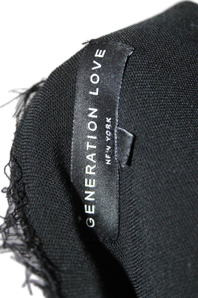 Generation Love Womens Cropped Raw Hem Jacket Black Size Large