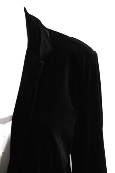 Blank NYC Womens Velour Single Button Blazer Jacket Black Size Large
