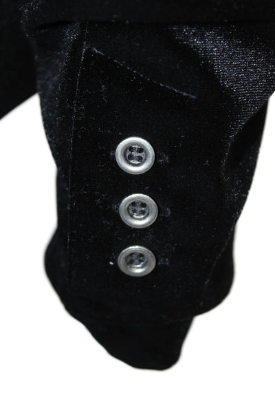 Blank NYC Womens Velour Single Button Blazer Jacket Black Size Large