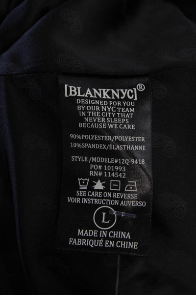 Blank NYC Womens Velour Single Button Blazer Jacket Black Size Large