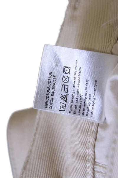 6397 Unisex Cropped Chino Pants Beige 100% Cotton Size 24