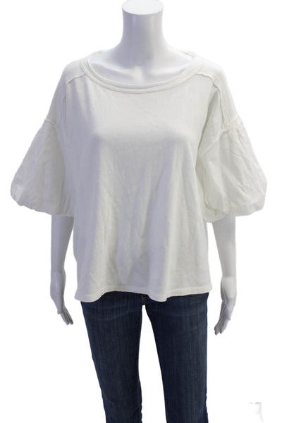 We The Free Women Basic White Short Sleeve 100% Cotton T-Shirt Size S
