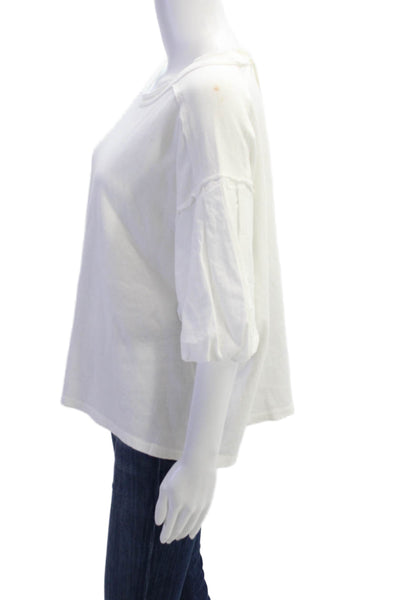 We The Free Women Basic White Short Sleeve 100% Cotton T-Shirt Size S