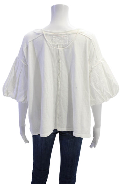 We The Free Women Basic White Short Sleeve 100% Cotton T-Shirt Size S