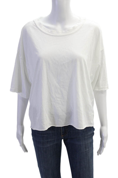 FP Movement Women Basic Jersey Tee White Cotton Short Sleeve Crew Neck Size L