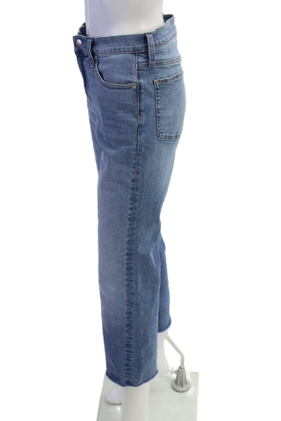 J Crew Women Cropped Straight High-Rise Blue Jeans Size 27