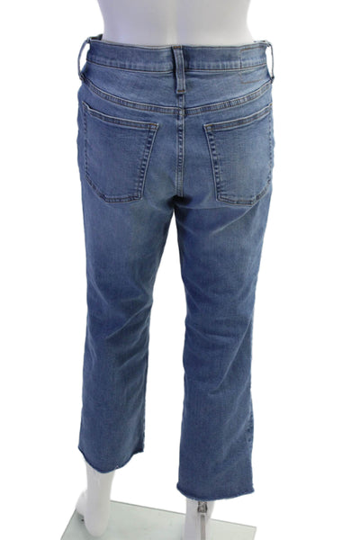J Crew Women Cropped Straight High-Rise Blue Jeans Size 27