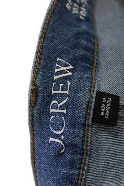 J Crew Women Cropped Straight High-Rise Blue Jeans Size 27