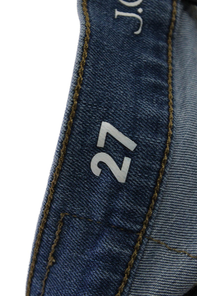 J Crew Women Cropped Straight High-Rise Blue Jeans Size 27