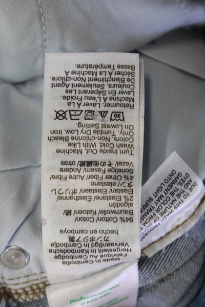 J Crew Women Cropped Straight High-Rise Blue Jeans Size 27