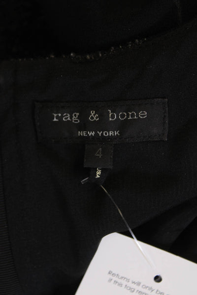 Rag & Bone Women Shift Dress Black Long Sleeve Knee Length Size 44