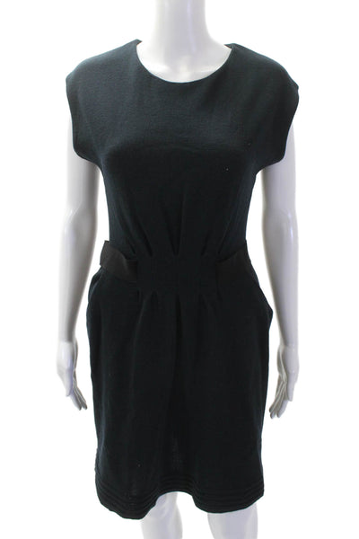 D Exterior Women Sheath Sweater Dress Black 100% Lana Designer Size S