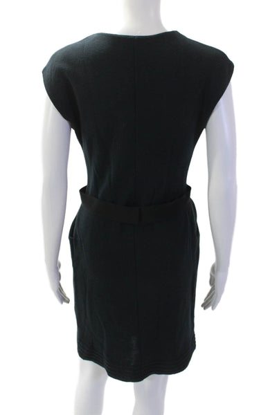 D Exterior Women Sheath Sweater Dress Black 100% Lana Designer Size S