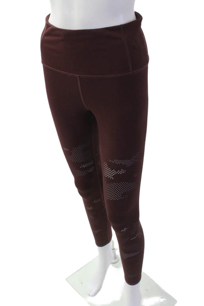 Athleta Women's High Waist Full Length Mesh Ankle Legging Burgundy Size XS