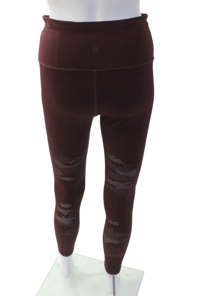 Athleta Women's High Waist Full Length Mesh Ankle Legging Burgundy Size XS