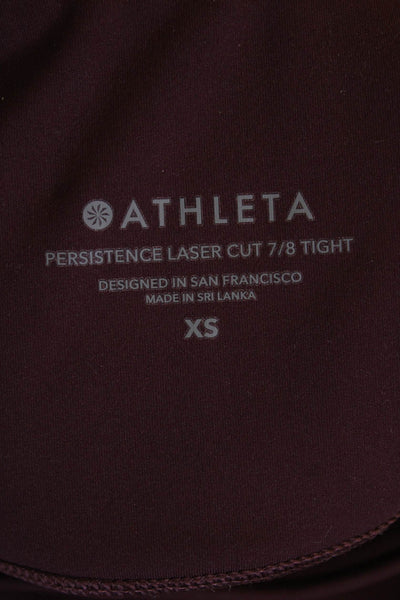 Athleta Women's High Waist Full Length Mesh Ankle Legging Burgundy Size XS