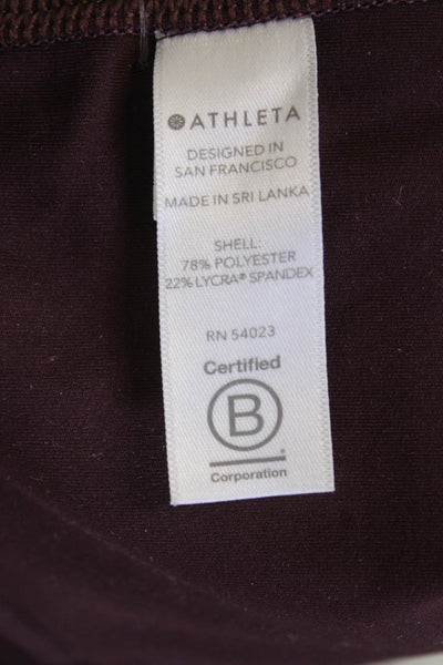 Athleta Women's High Waist Full Length Mesh Ankle Legging Burgundy Size XS