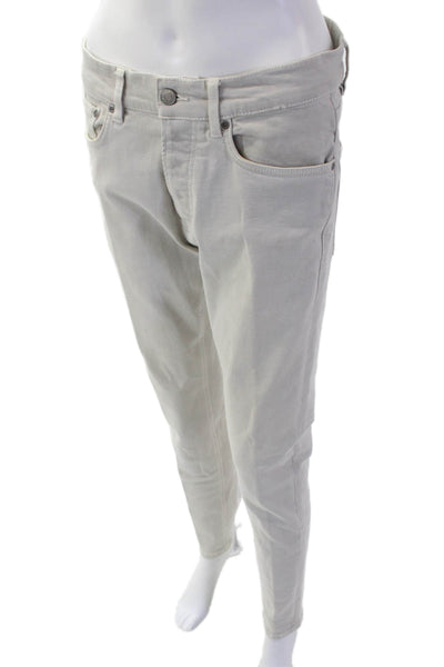 Zara Women Ankle Chino Pants Gray Button Solid Size 31