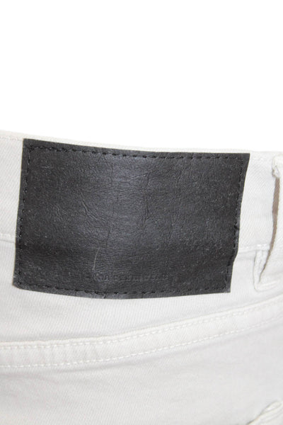 Zara Women Ankle Chino Pants Gray Button Solid Size 31